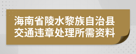 海南省陵水黎族自治县交通违章处理所需资料