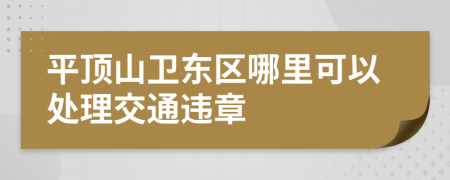 平顶山卫东区哪里可以处理交通违章