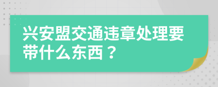 兴安盟交通违章处理要带什么东西？