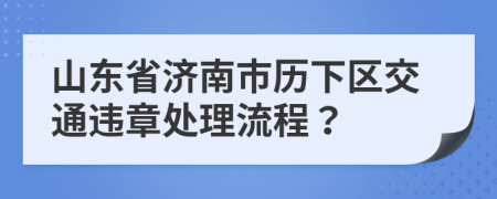 山东省济南市历下区交通违章处理流程？