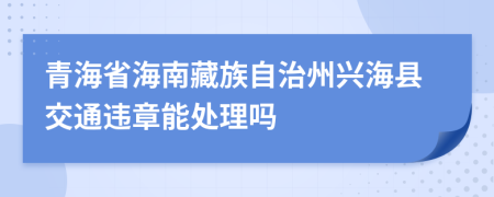 青海省海南藏族自治州兴海县交通违章能处理吗