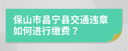 保山市昌宁县交通违章如何进行缴费？