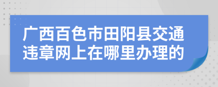 广西百色市田阳县交通违章网上在哪里办理的