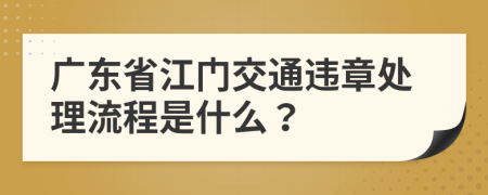 广东省江门交通违章处理流程是什么？