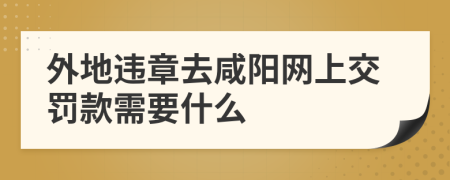 外地违章去咸阳网上交罚款需要什么