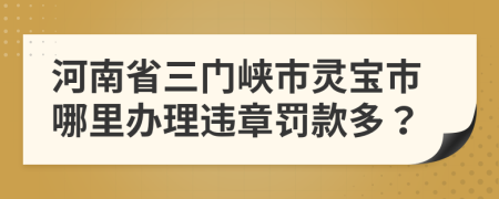 河南省三门峡市灵宝市哪里办理违章罚款多？