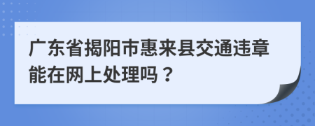 广东省揭阳市惠来县交通违章能在网上处理吗？
