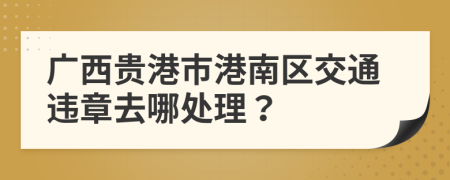 广西贵港市港南区交通违章去哪处理？