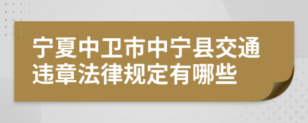 宁夏中卫市中宁县交通违章法律规定有哪些