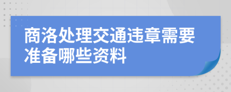 商洛处理交通违章需要准备哪些资料