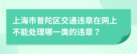 上海市普陀区交通违章在网上不能处理哪一类的违章？