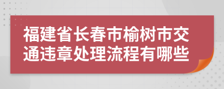 福建省长春市榆树市交通违章处理流程有哪些