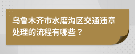 乌鲁木齐市水磨沟区交通违章处理的流程有哪些？