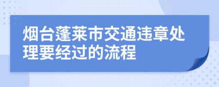 烟台蓬莱市交通违章处理要经过的流程