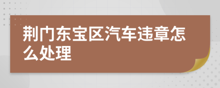 荆门东宝区汽车违章怎么处理