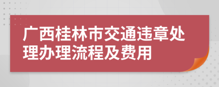 广西桂林市交通违章处理办理流程及费用