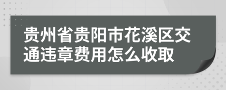 贵州省贵阳市花溪区交通违章费用怎么收取