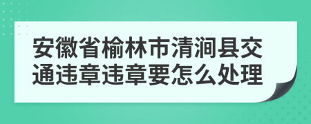 安徽省榆林市清涧县交通违章违章要怎么处理