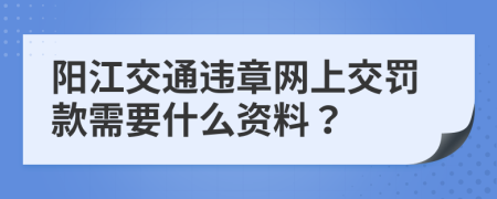 阳江交通违章网上交罚款需要什么资料？