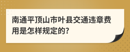 南通平顶山市叶县交通违章费用是怎样规定的?