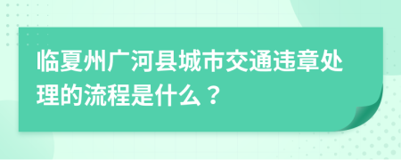 临夏州广河县城市交通违章处理的流程是什么？