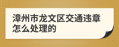 漳州市龙文区交通违章怎么处理的