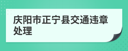 庆阳市正宁县交通违章处理