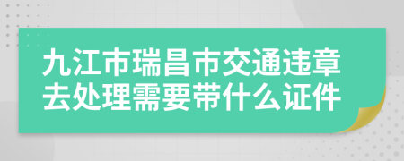 九江市瑞昌市交通违章去处理需要带什么证件