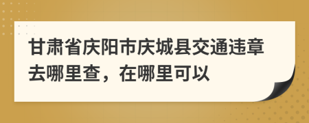 甘肃省庆阳市庆城县交通违章去哪里查，在哪里可以