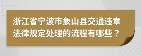 浙江省宁波市象山县交通违章法律规定处理的流程有哪些？