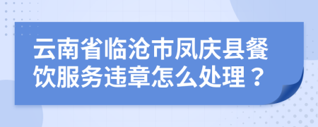 云南省临沧市凤庆县餐饮服务违章怎么处理？