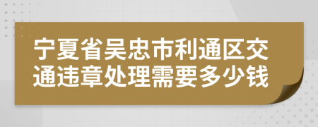 宁夏省吴忠市利通区交通违章处理需要多少钱