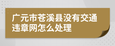 广元市苍溪县没有交通违章网怎么处理