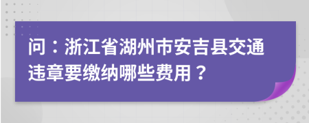 问：浙江省湖州市安吉县交通违章要缴纳哪些费用？