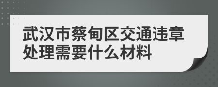 武汉市蔡甸区交通违章处理需要什么材料