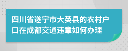 四川省遂宁市大英县的农村户口在成都交通违章如何办理