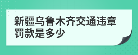 新疆乌鲁木齐交通违章罚款是多少