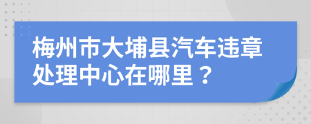 梅州市大埔县汽车违章处理中心在哪里？