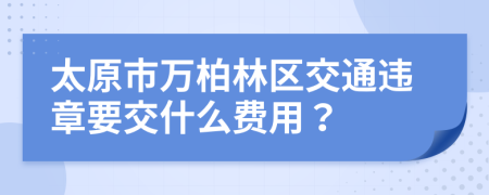 太原市万柏林区交通违章要交什么费用？