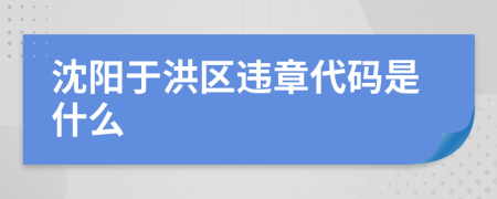 沈阳于洪区违章代码是什么