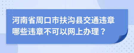 河南省周口市扶沟县交通违章哪些违章不可以网上办理？