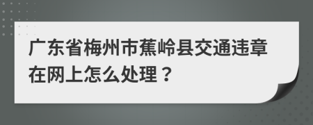 广东省梅州市蕉岭县交通违章在网上怎么处理？