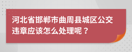 河北省邯郸市曲周县城区公交违章应该怎么处理呢？