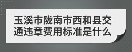 玉溪市陇南市西和县交通违章费用标准是什么