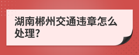 湖南郴州交通违章怎么处理?