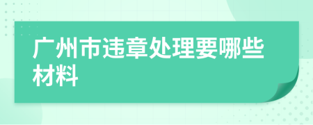 广州市违章处理要哪些材料