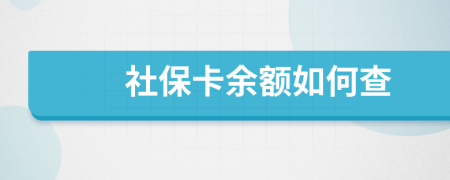 社保卡余额如何查