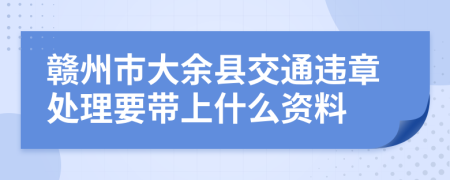 赣州市大余县交通违章处理要带上什么资料