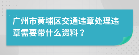 广州市黄埔区交通违章处理违章需要带什么资料？