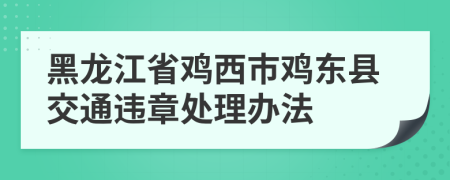 黑龙江省鸡西市鸡东县交通违章处理办法